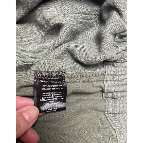 Sanctuary Linen Blend Pull On Jogger Pants Olive Green Pockets Size Medium - Picture 11 of 12